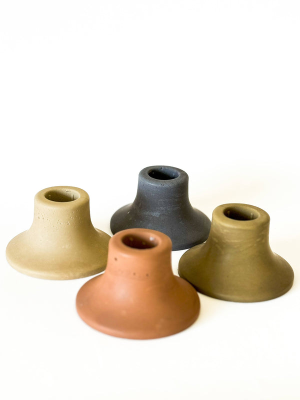Mina Short Taper Candle Holder | Candlestick Holder