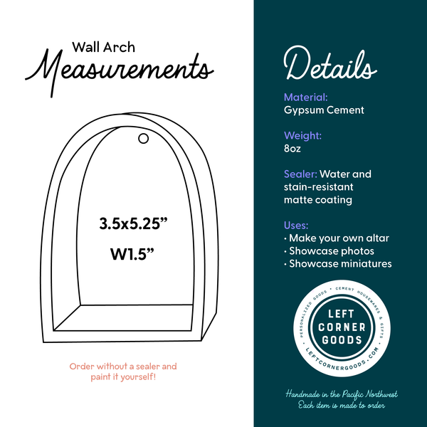 Curio Arch Shelf, Wall Altar Shrine