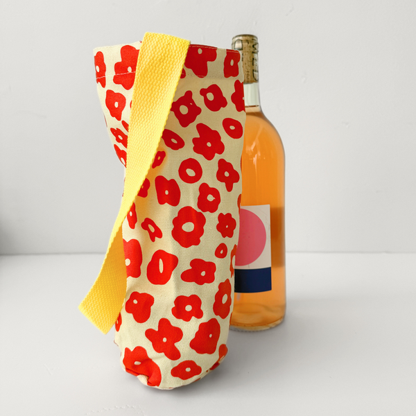 Wine Tote - Celeste - Poppy - Sunshine