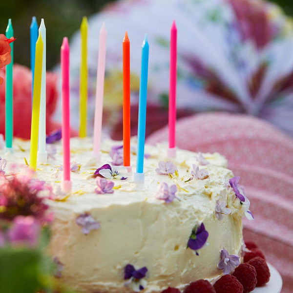 Rainbow Birthday Candles - 16 Pack | Cake Candle