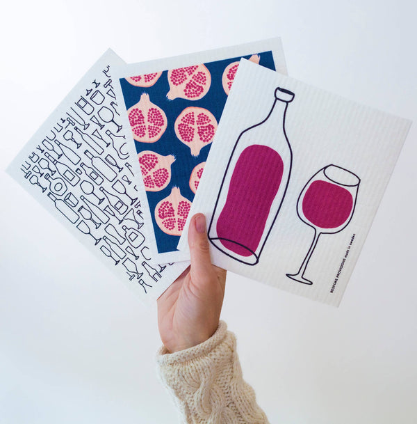 Red Wine Swedish Dishcloth - Reusable Sponge Cloth