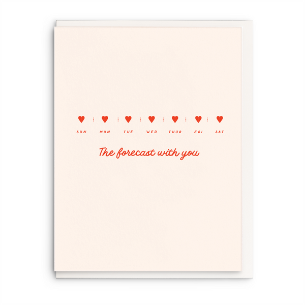 The Forecast - Letterpress Valentine Greeting Card