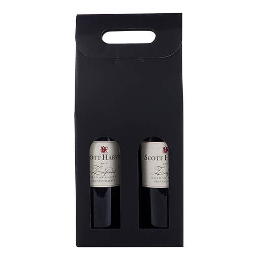 Gift Bottle Carrier, Double Bottle, Black