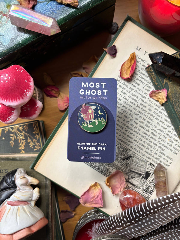 Glow-in-the-Dark Baba Yaga Enamel Pin
