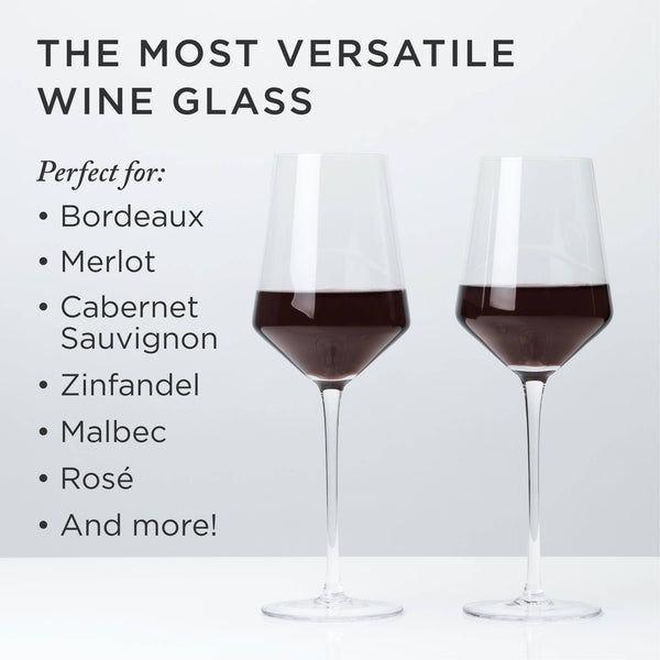 Raye™ Angled Crystal Decanter and Wine Glasses Set of 3