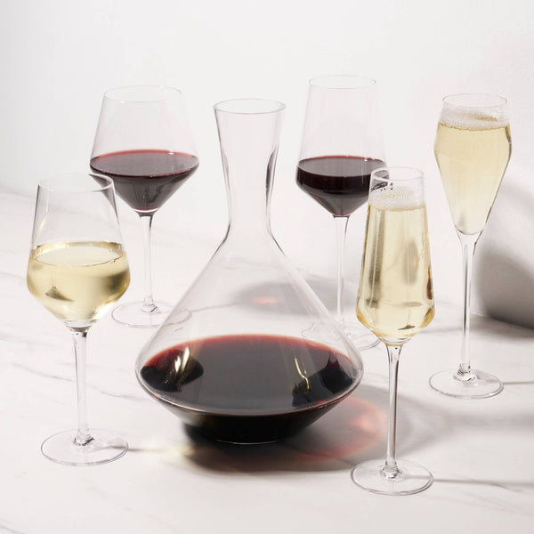 Raye™ Angled Crystal Decanter and Wine Glasses Set of 3