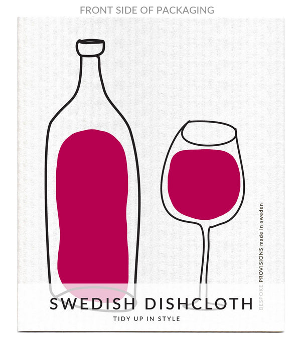 Red Wine Swedish Dishcloth - Reusable Sponge Cloth