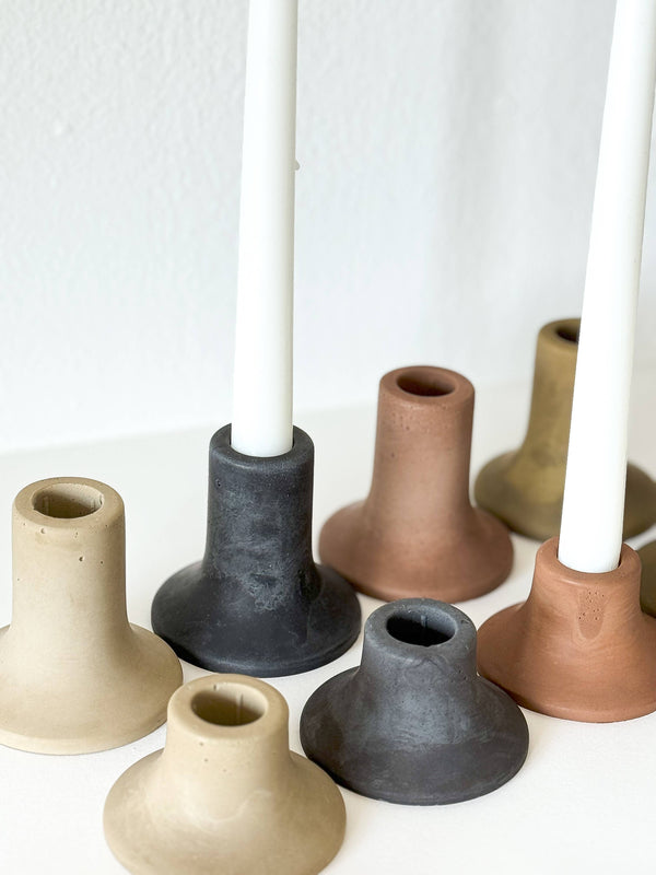 Mina Short Taper Candle Holder | Candlestick Holder
