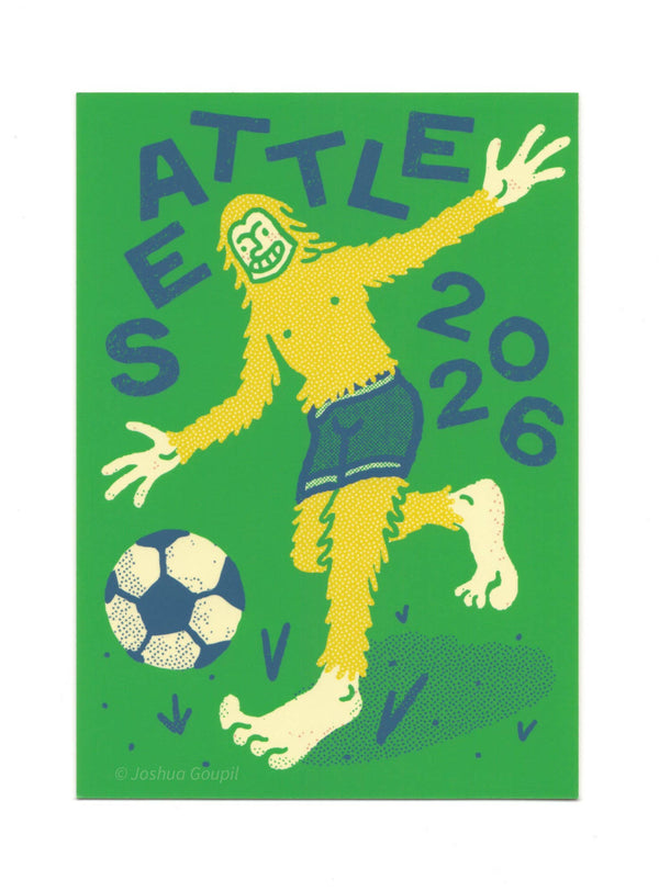 Bigfoot Plays Soccer Seattle - Soccer 2026 Postcard