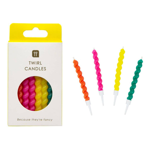 Twirl Birthday Candles - 8 Pack | Cake Candles