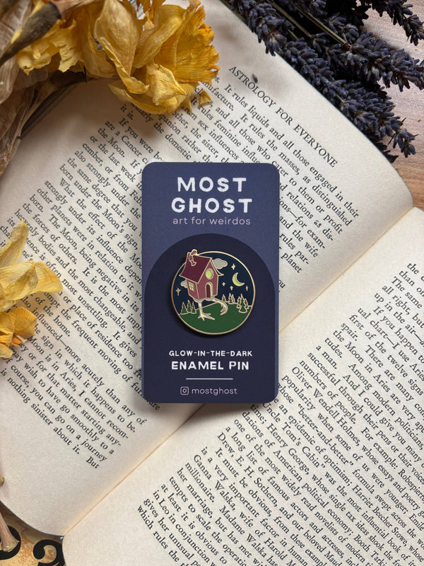 Glow-in-the-Dark Baba Yaga Enamel Pin