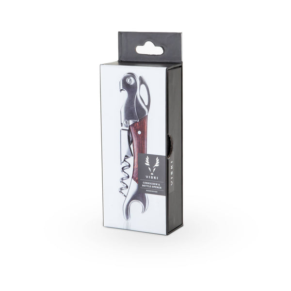 Admiral™ Rosewood DoubleHinged Corkscrew and Foil Cutter