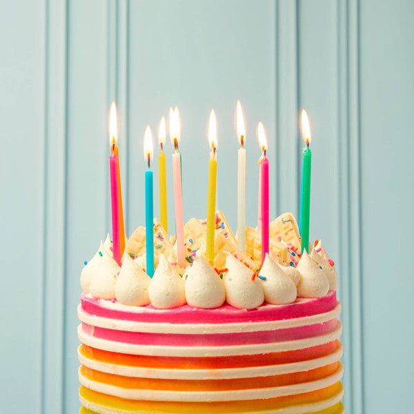 Rainbow Birthday Candles - 16 Pack | Cake Candle