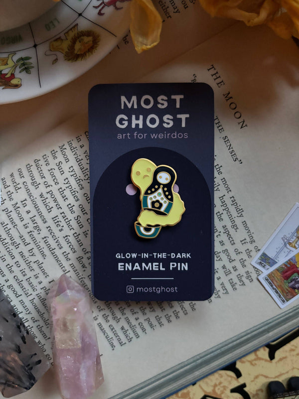 Glow-in-the-Dark Haunted Matroyshka Enamel Pin