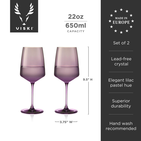 Reserve Nouveau Crystal Wine Glasses in Violet Set of 2