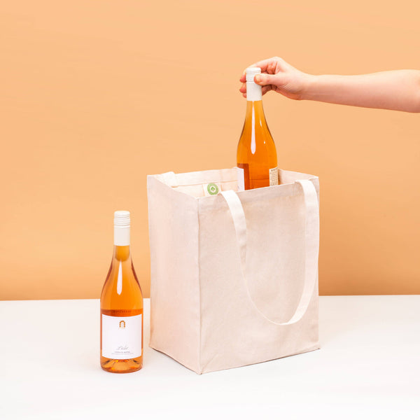Canvas Wine Tote Bag — 6 Bottle Wine Carrier