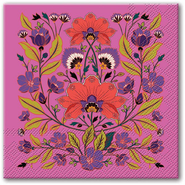 Beverage Napkins - Renaissance Raspberry