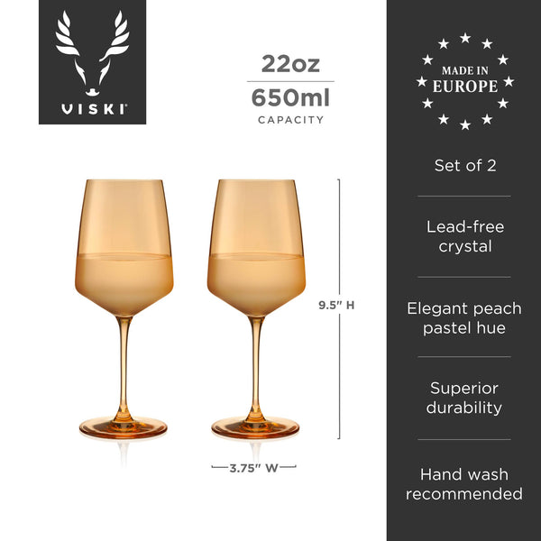 Reserve Nouveau Crystal Wine Glasses in Topaz Set of 2