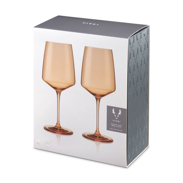 Reserve Nouveau Crystal Wine Glasses in Topaz Set of 2