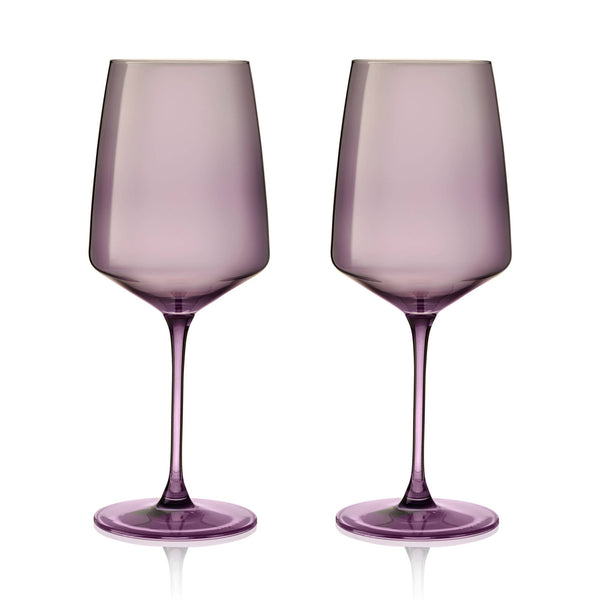 Reserve Nouveau Crystal Wine Glasses in Violet Set of 2