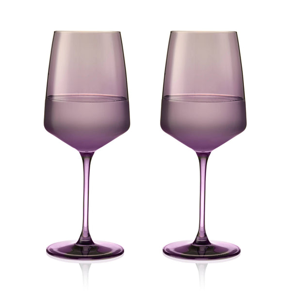 Reserve Nouveau Crystal Wine Glasses in Violet Set of 2
