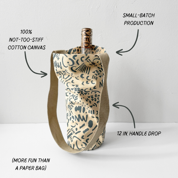 The Wine Tote - Checks - Amber - Champagne