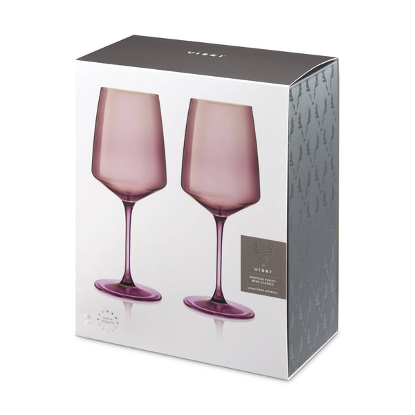 Reserve Nouveau Crystal Wine Glasses in Violet Set of 2